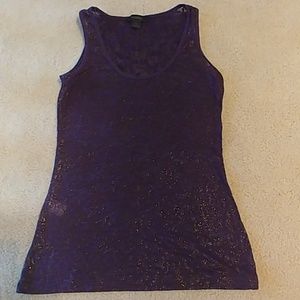 Express sheer shimmer purple tank sz xs
